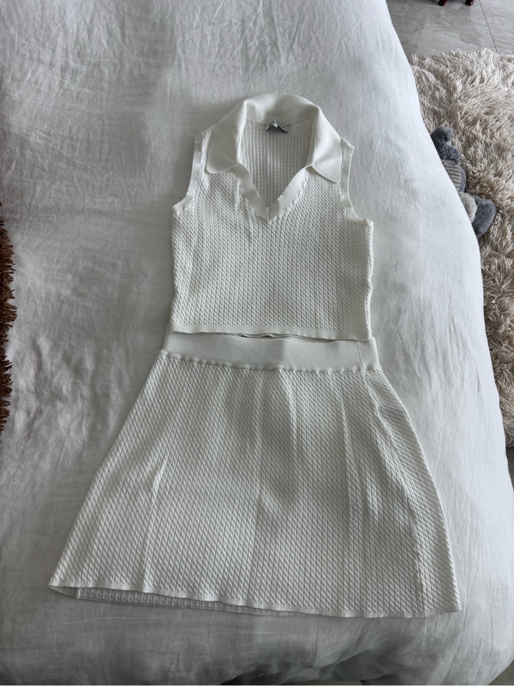 WEWOREWHAT White Tennis Knit Set: